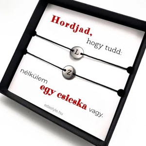 Dirty Cord - Csicska vagy Páros karkötő EGYEDI gravírozható kör medállal Több színben