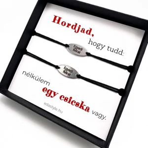 Dirty Cord - Csicska vagy Páros karkötő EGYEDI gravírozott ovál medállal Több színben