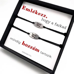 Dirty Cord - Hozzám tartozol Páros karkötő EGYEDI gravírozott ovál medállal Több színben