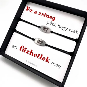 Dirty Cord - Fűzhetlek Páros karkötő EGYEDI gravírozott ovál medállal Több színben