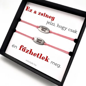 Fűzhetlek Páros karkötő EGYEDI gravírozott ovál medállal Rózsaszín