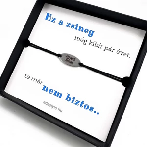 Dirty Cord - Öregszel karkötő EGYEDI gravírozható ovális medállal Több színben