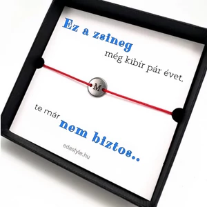 Dirty Cord - Öregszel karkötő EGYEDI gravírozható kör medállal Több színben