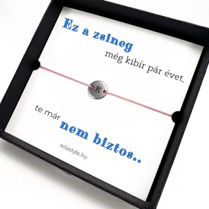 Öregszel karkötő EGYEDI gravírozható kör medállal Rózsaszín