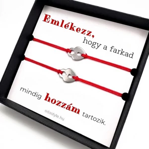 Hozzám tartozol Páros karkötő lakat medállal Piros