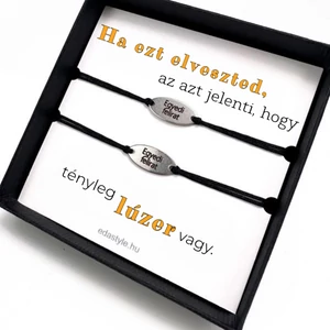 Dirty Cord - Lúzer vagy Páros karkötő EGYEDI gravírozott ovál medállal Több színben