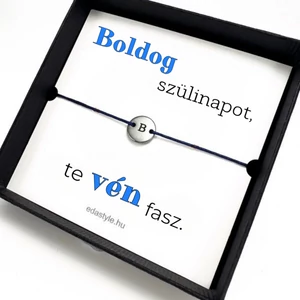 Dirty Cord - Vén fasz karkötő EGYEDI gravírozható kör medállal Több színben