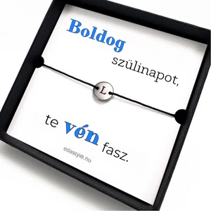 Dirty Cord - Vén fasz karkötő EGYEDI gravírozható kör medállal Több színben