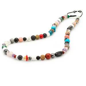 Agate and matte onyx rosegold zircon ball beaded bracelet