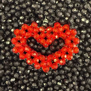 Páros Szív Box Fekete - Piros Crystal