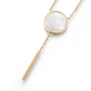 Gold steel necklace with howlite