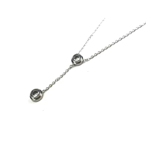 Gold steel necklace with howlite