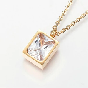Gold steel necklace with howlite