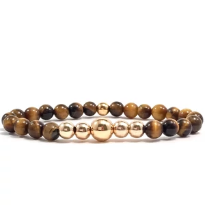 Tigrisszem arany gyöngy karkötő