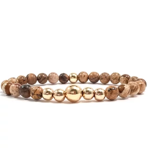 Jáspis arany gyöngy karkötő