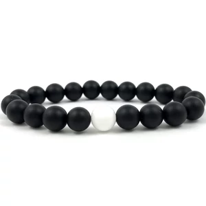 Matt ónix és gyöngyház fleck karkötő 