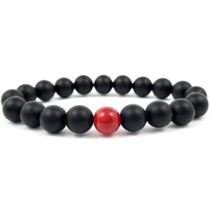 Matt ónix és korall fleck karkötő 