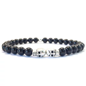 Ónix mini koponyás karkötő FF