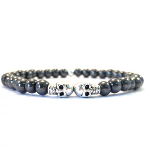 Hematit mini koponyás karkötő FF