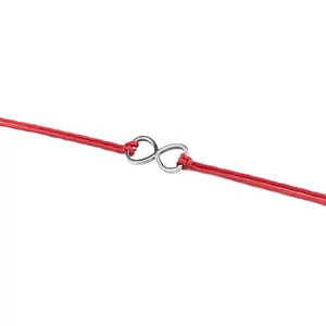 Végtelen jeles piros zsineg karkötő