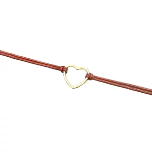 Arany szíves barack zsineg karkötő