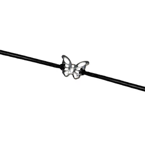 Ezüst pillangós zsineg karkötő