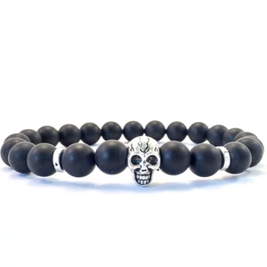 Matt ónix koponyás karkötő FF