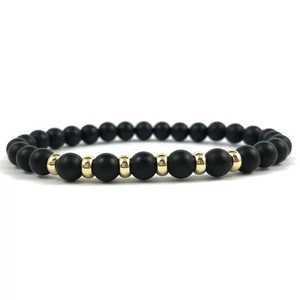 Matt ónix arany gyűrűs karkötő