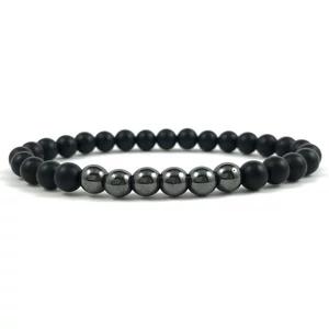 Matt ónix hematit gyöngy karkötő