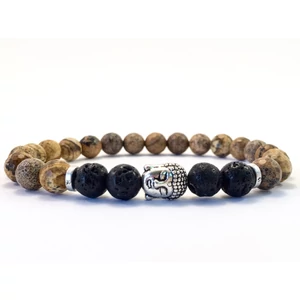 Jaspis and lava buddha bracelet 