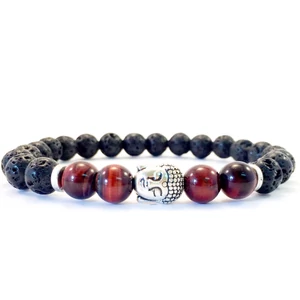 Lava and Cat's Eye  buddha bracelet 