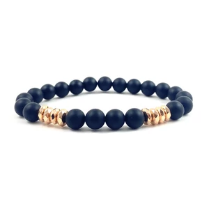 Matt ónix rozé rondeles férfi karkötő