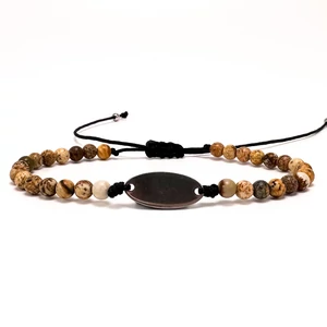 Jáspis cord karkötő gravírozható medállal