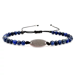 Lazurit cord karkötő gravírozható medállal