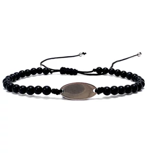 Matt Ónix cord karkötő gravírozható medállal