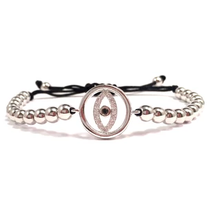 Luxury ezüst szem cord karkötő 2