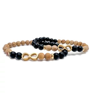 Arany végtelen jeles Ónix és Jáspis páros karkötő