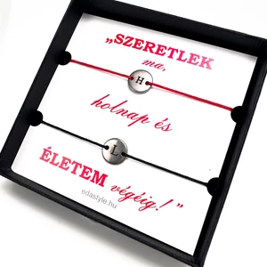 Páros karkötő gravírozható kör medállal több színben