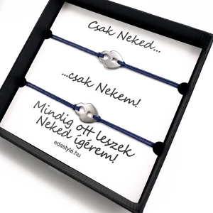 Páros karkötő lakat medállal Kék