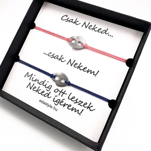 Páros karkötő lakat medállal Rózsaszín-Kék