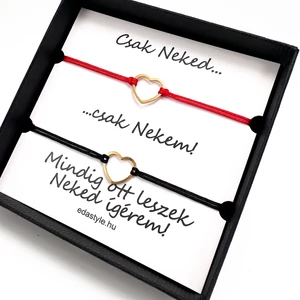 Páros zineg karkötő arany szív medállal több színben