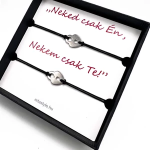 Páros zsineg karkötő lakat medállal Fekete