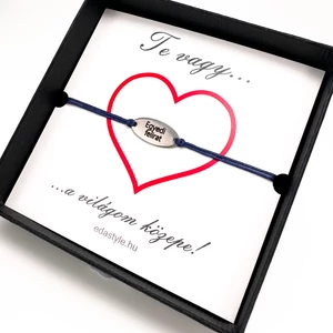 Világom közepe... karkötő gravirozható ovál medállal több színben