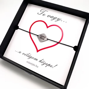 Világom közepe... karkötő gravirozható rombusz medállal több színben