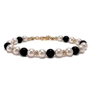 Fekete Fehér gyöngy karkötő