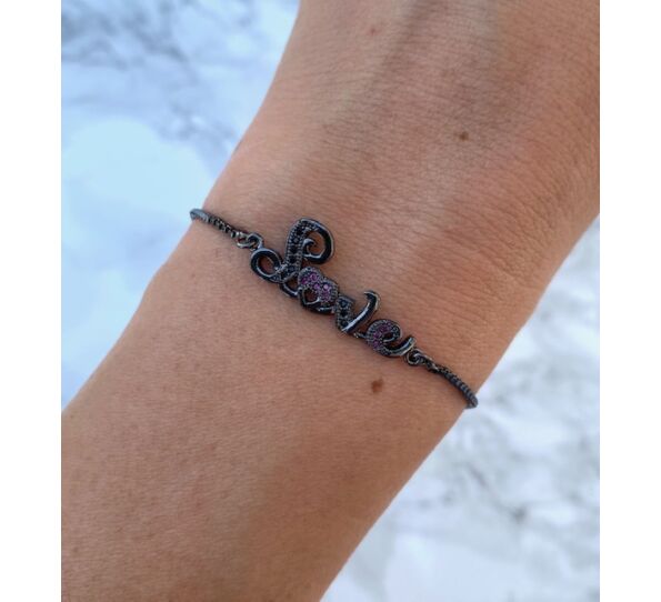 Steel black LOVE bracelet