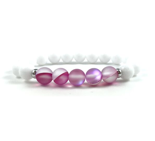 Pink moonstone beats bracelet