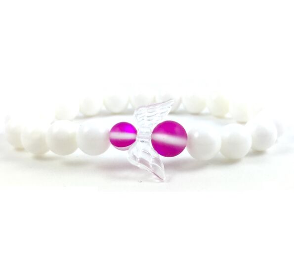 Pink holo angel bracelet 2