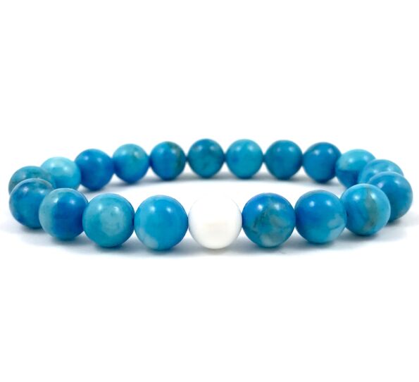  Turquoise and nacre fleck pearl bracelet