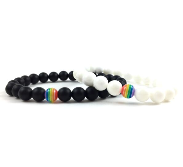 Evene matt onyx rainbow bracelet